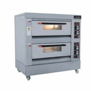Double deck gas oven - 3 trays per deck